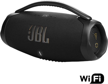 JBL Boombox 3 Wi-Fi Altavoz Bluetooth Inalámbrico, Resistente Al Agua Y Al Polvo IP67, Con Batería De Hasta 24 Horas De Duración, Negro, Enchufe EU (Tipo C)