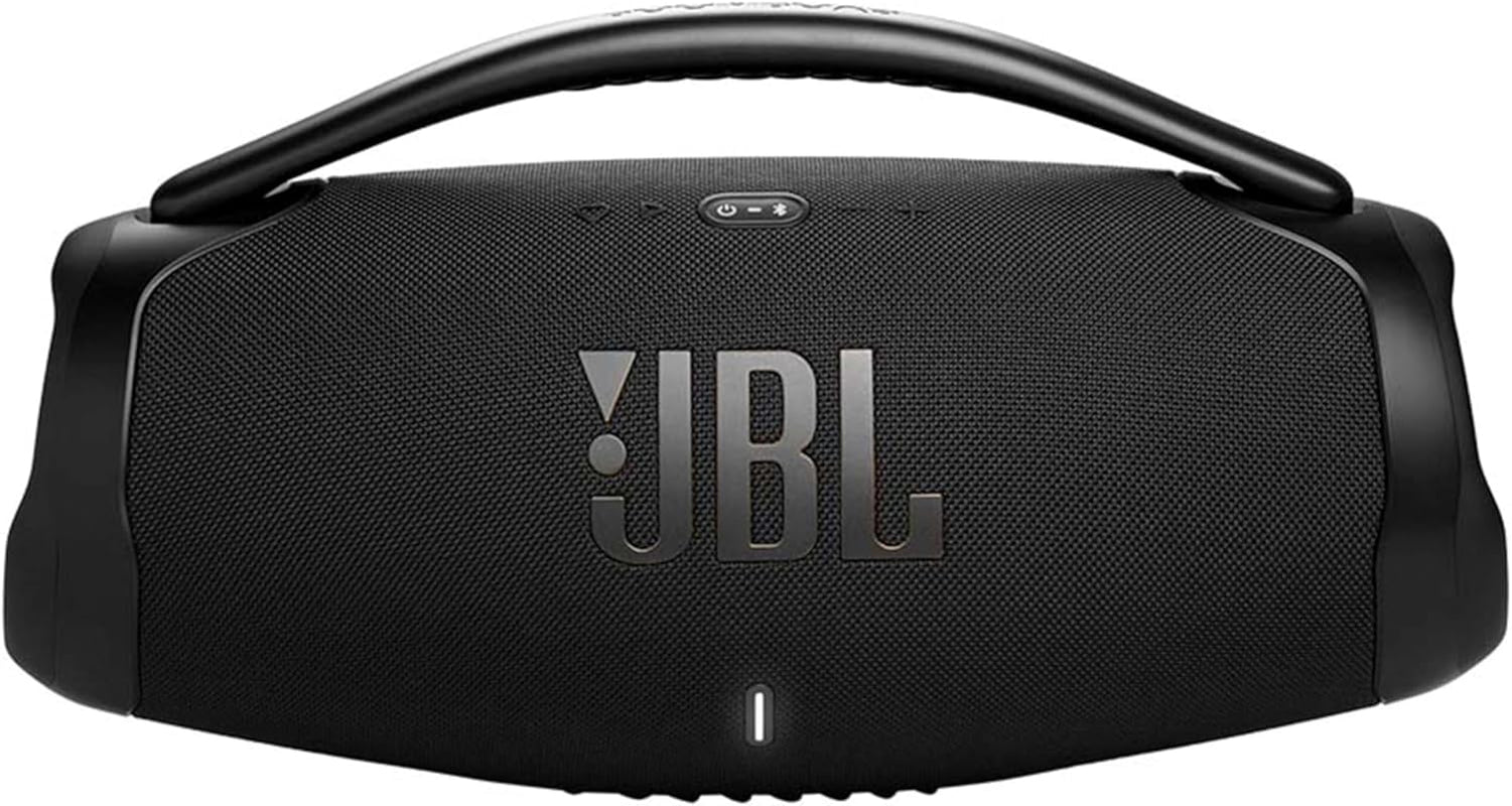 JBL Boombox 3 Wi-Fi Altavoz Bluetooth Inalámbrico, Resistente Al Agua Y Al Polvo IP67, Con Batería De Hasta 24 Horas De Duración, Negro, Enchufe EU (Tipo C)