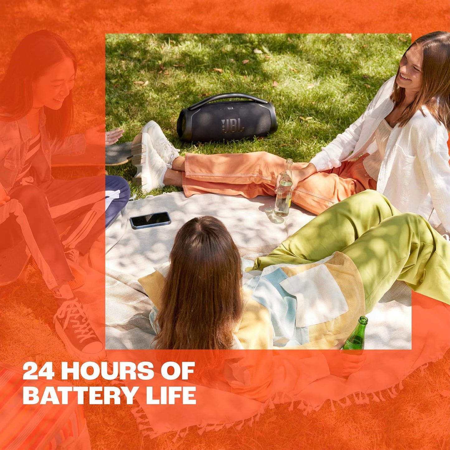 JBL Boombox 3 Wi-Fi Altavoz Bluetooth Inalámbrico, Resistente Al Agua Y Al Polvo IP67, Con Batería De Hasta 24 Horas De Duración, Negro, Enchufe EU (Tipo C)