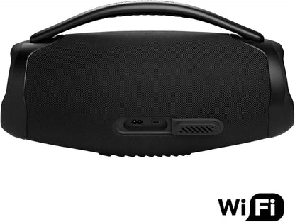 JBL Boombox 3 Wi-Fi Altavoz Bluetooth Inalámbrico, Resistente Al Agua Y Al Polvo IP67, Con Batería De Hasta 24 Horas De Duración, Negro, Enchufe EU (Tipo C)